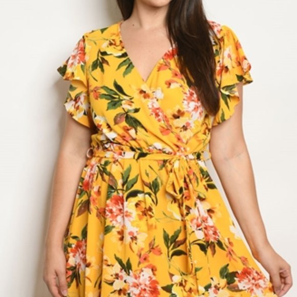 YELLOW FLORAL MAXI DRESS - Picture 4 of 11